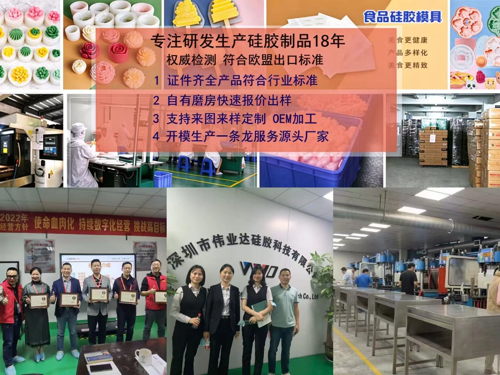 伟业达食品硅胶模具、生产设备、工厂及团队展示